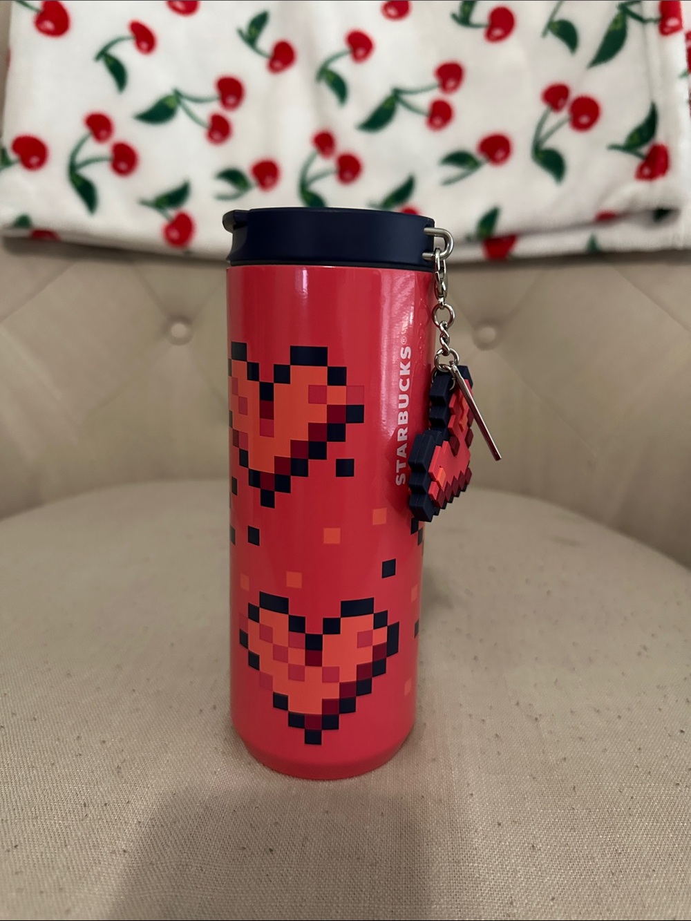 Starbucks Valentines Day 2025 Pink Heart Tumbler with Chain 12oz